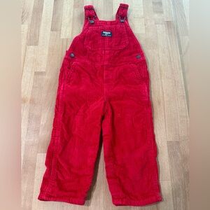 OshKosh B’gosh corduroy toddler overalls.